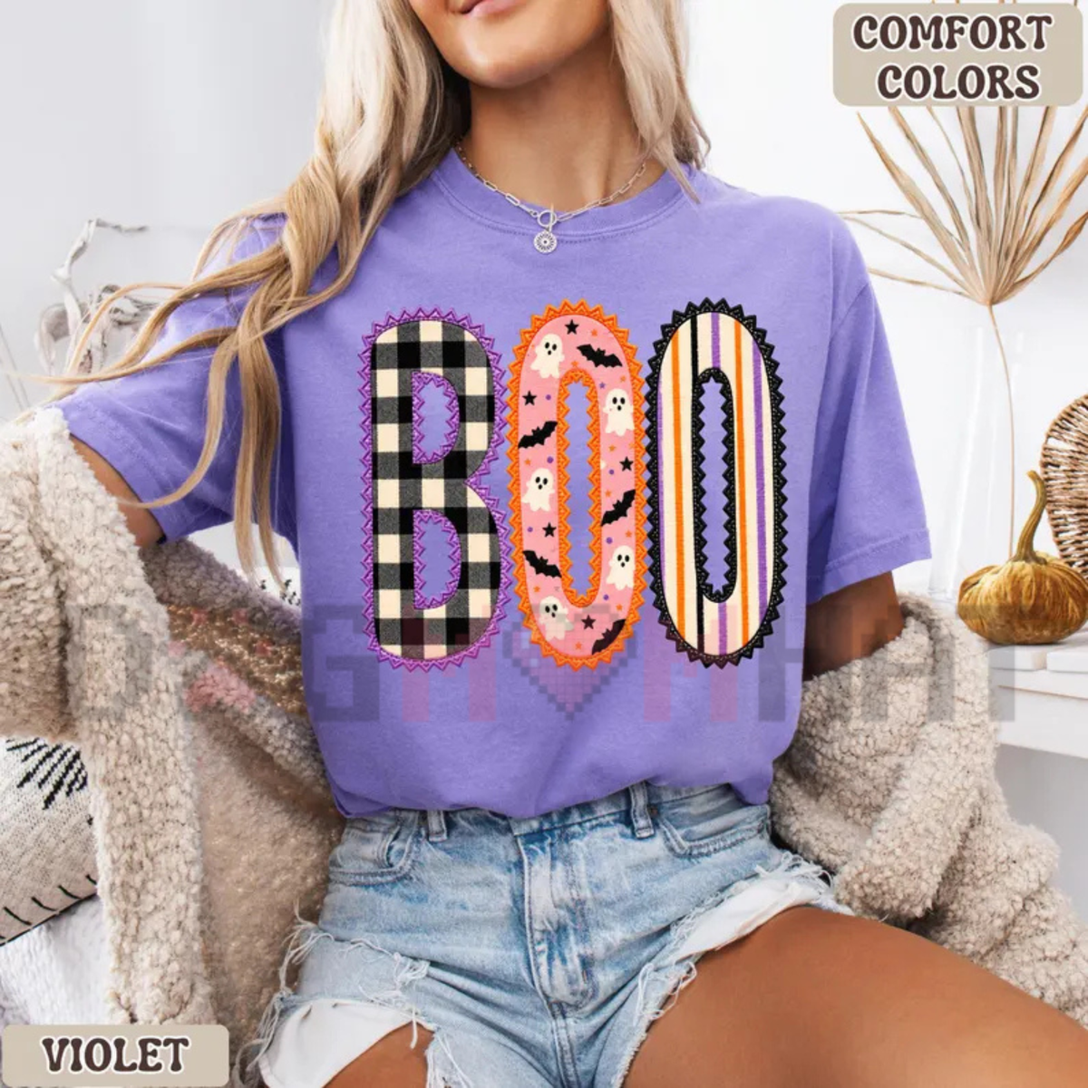 Preppy Boo Halloween Comfort Colors® Graphic T-Shirt