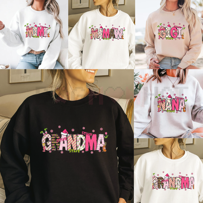 Custom Grandma Christmas 2025 Photo Jumper – Personalized Matching Family Christmas Sweatshirt