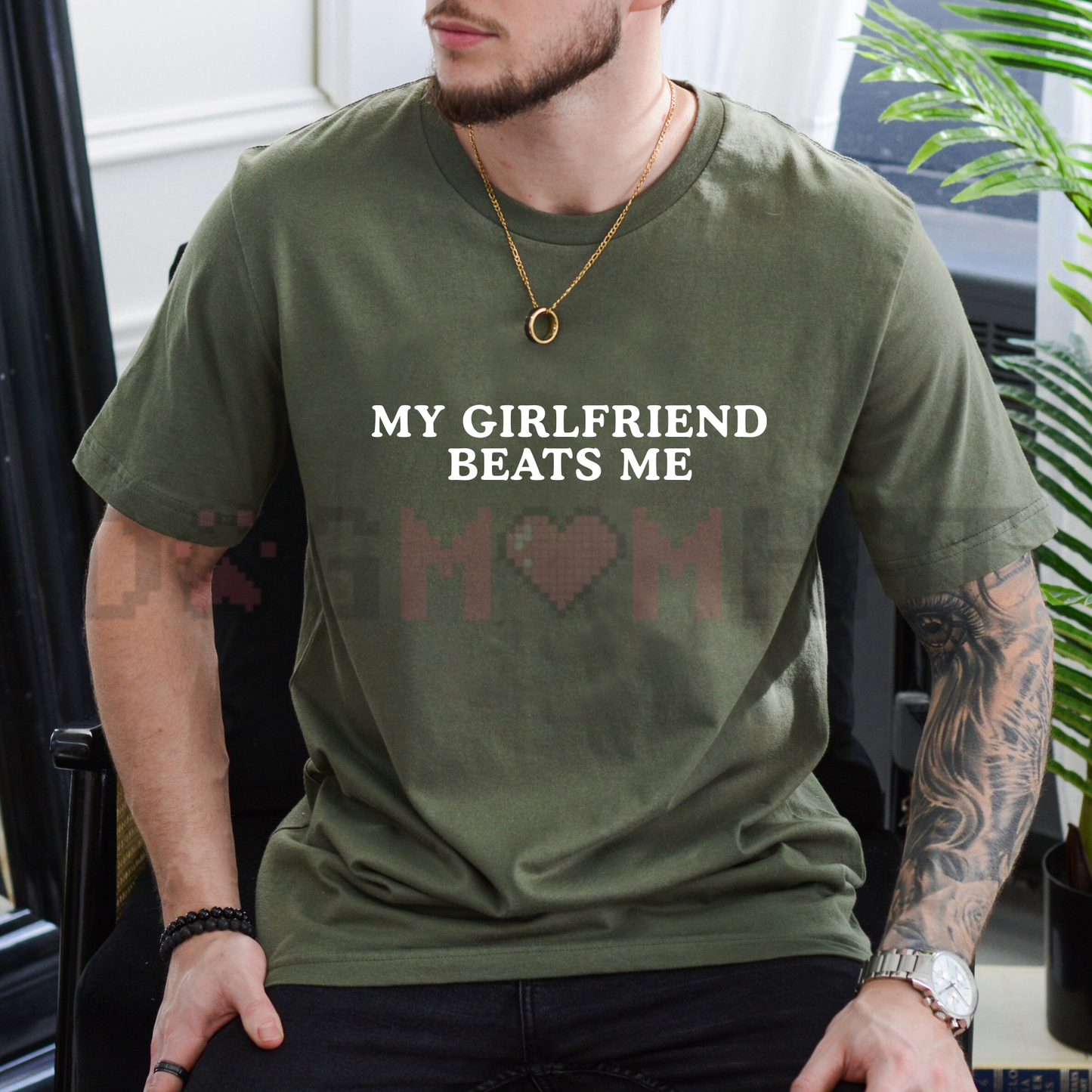 "My Girlfriend Beats Me" Funny Gamer T-shirt