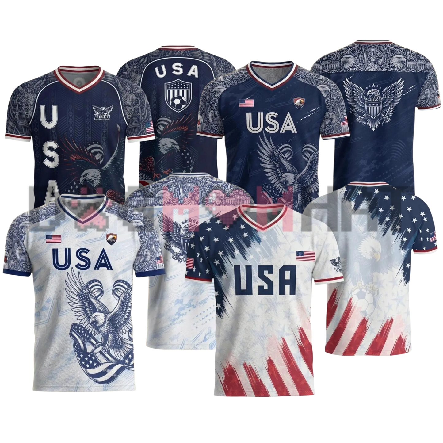 Men's USA 2026 V-Neck Soccer Fan Jersey