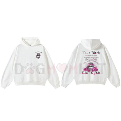 Custom Generation Skull Hoodie – Gen X, Boomers, Millennial "Don't Try Me I'm The B*tch" FAFO Slogan, Two-Sided Cotton Tee