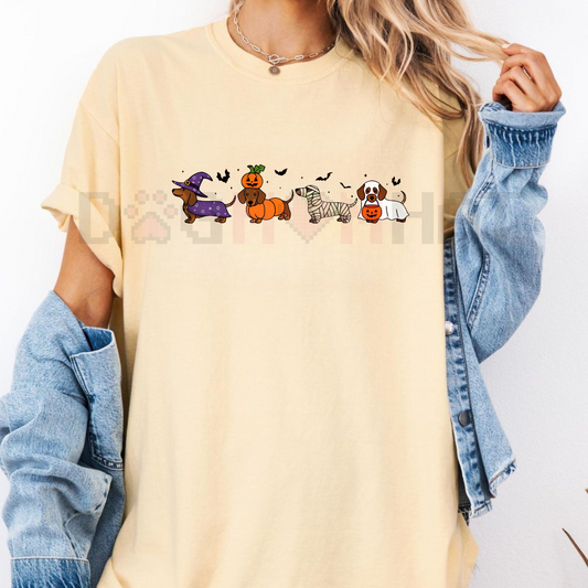 Dachshund Shirt – Halloween Ghost Spooky Wiener Dog Tee, Dog Mama Halloween Gift