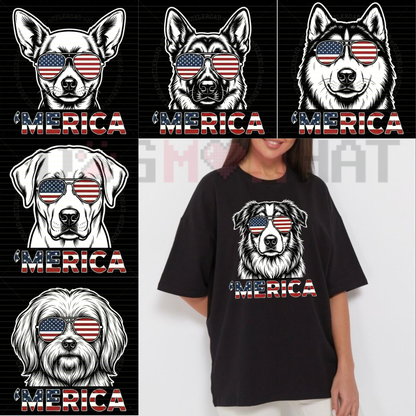 "Patriotic Pups" 4th of July Dog Lover T-Shirt