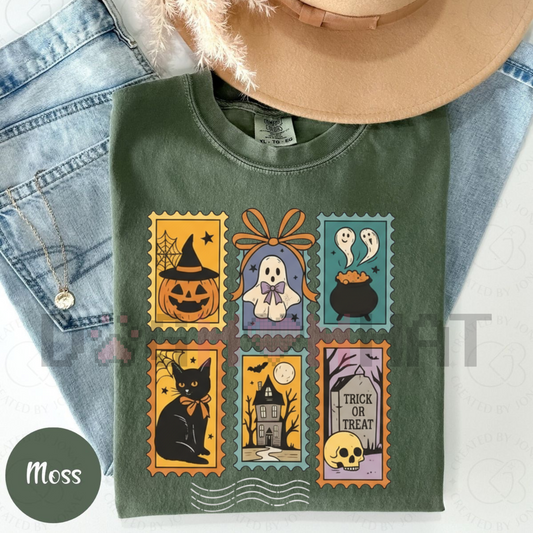 Halloween Cute Ghost Pumpkin Cat Shirt – Retro Ghost Tee, Spooky Cute Fall Outfit, Vintage Halloween Cat Shirt
