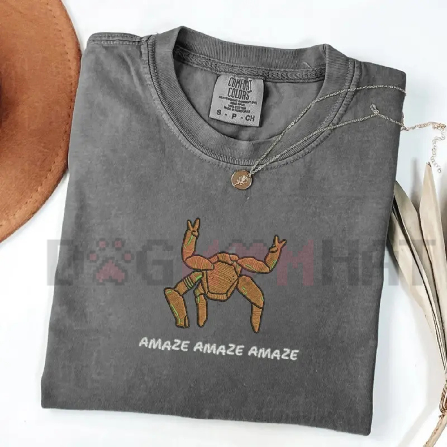 Embroidered Project Hail Mary Sci-Fi Tee - Comfort Colors Rocky "Amaze!" Custom Stitched Shirt