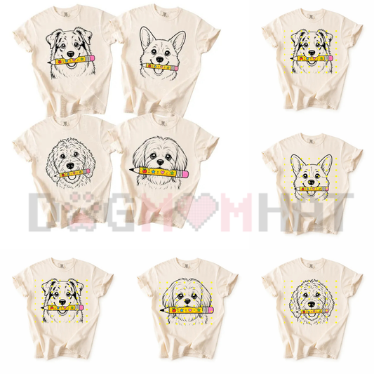 Garment-Dyed Dog Mom Educator Tee - Comfort Colors 50+ Breeds Back To School Shirt