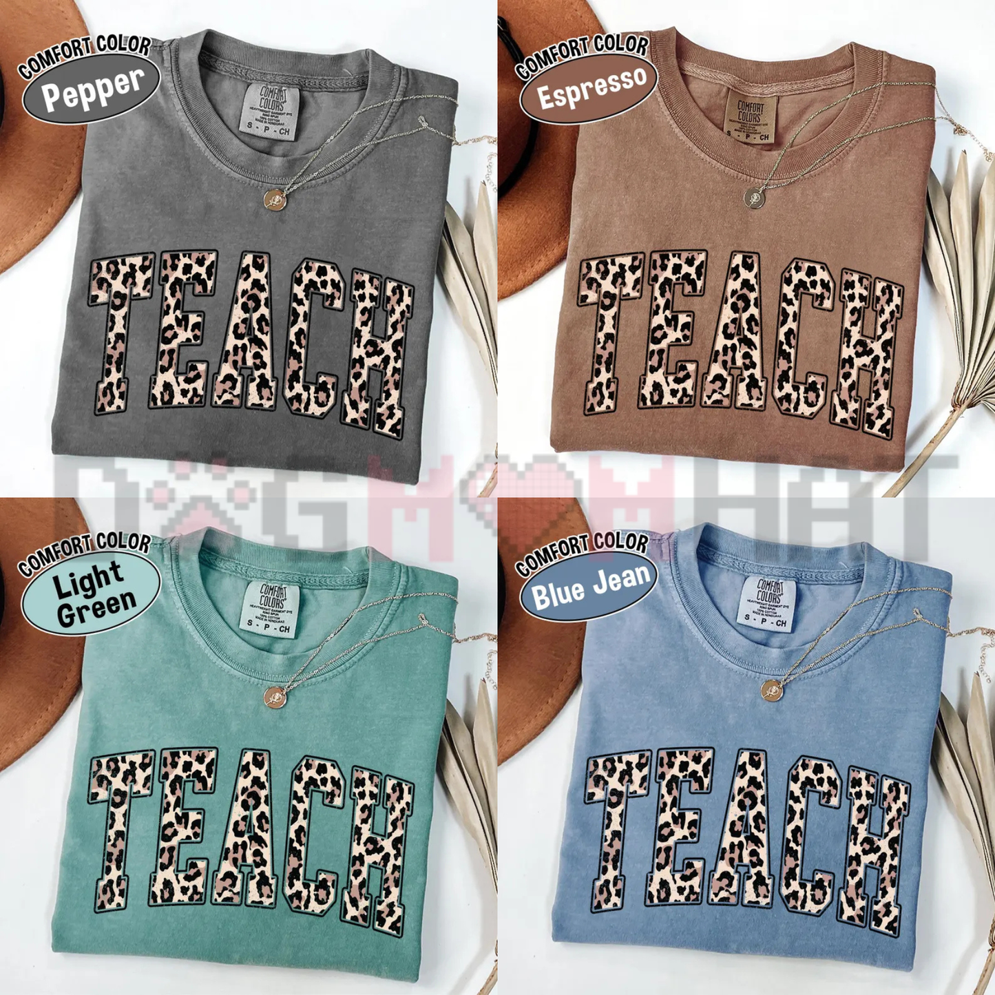 Retro Leopard Teacher Life Graphic Tee - Soft Vintage Cotton Unisex Back To School Teacher Appreciation T-Shirt