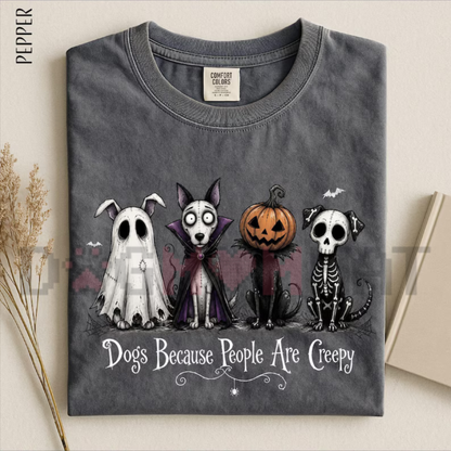 "Dogs Because People Are Creepy" Halloween Graphic Sweatshirt