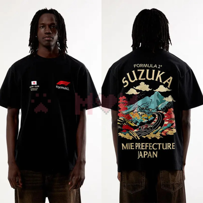 Formula 1 Suzuka Japan Touge Graphic Tee - Vintage F1 Racing Graphic Cotton Unisex Streetwear T-Shirt