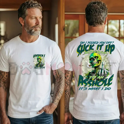 Custom Birth Year Gen X Skull Graphic Tee - Sarcastic "Suck It Up Buttercup" Shirt