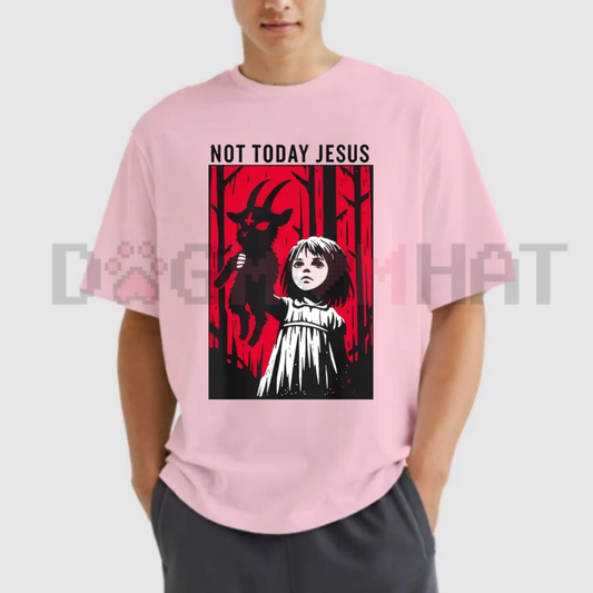 Women's Gothic Baphomet Graphic T-Shirt - Not Today Jesus Unisex Tee