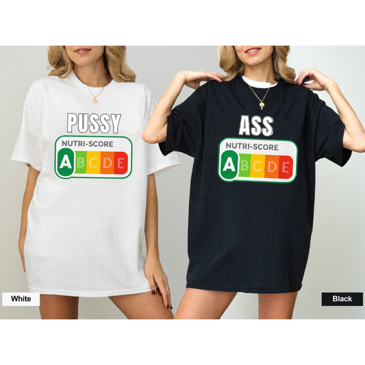 Parody Nutri-Score "P" and "A" T-Shirts – Funny Nutrition Grade Tees