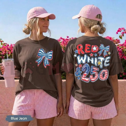 "Red, White & 250" Patriotic Bow Tee