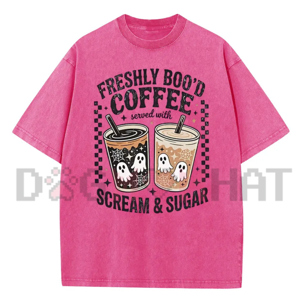 "Scream & Sugar Ghost Coffee" Retro Graphic T-Shirt