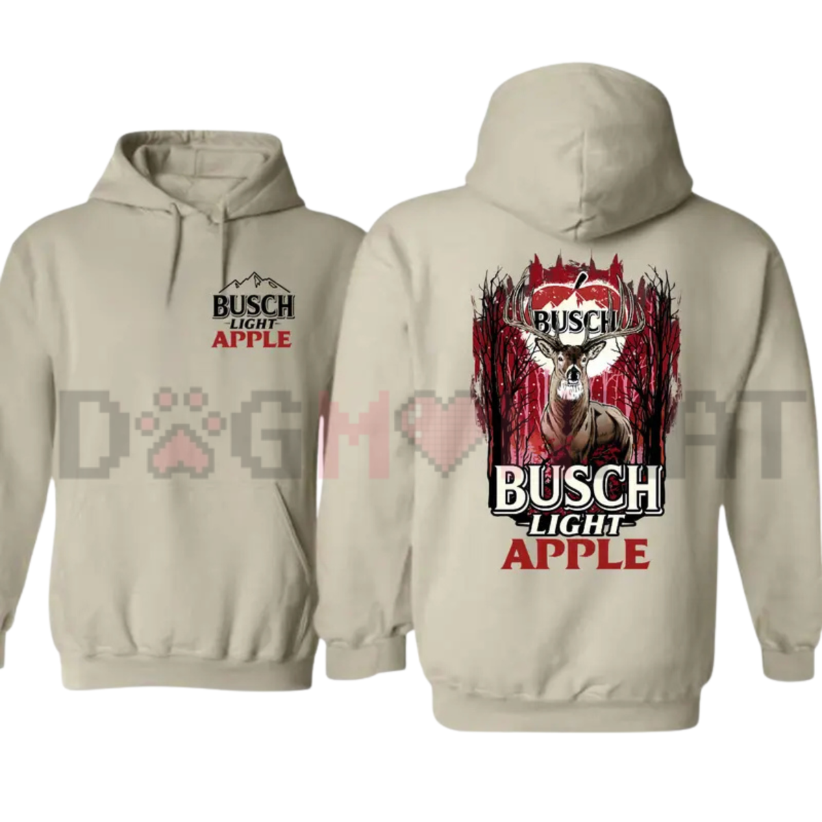 Busch Light Apple Hunting Deer Back Graphic Hoodie