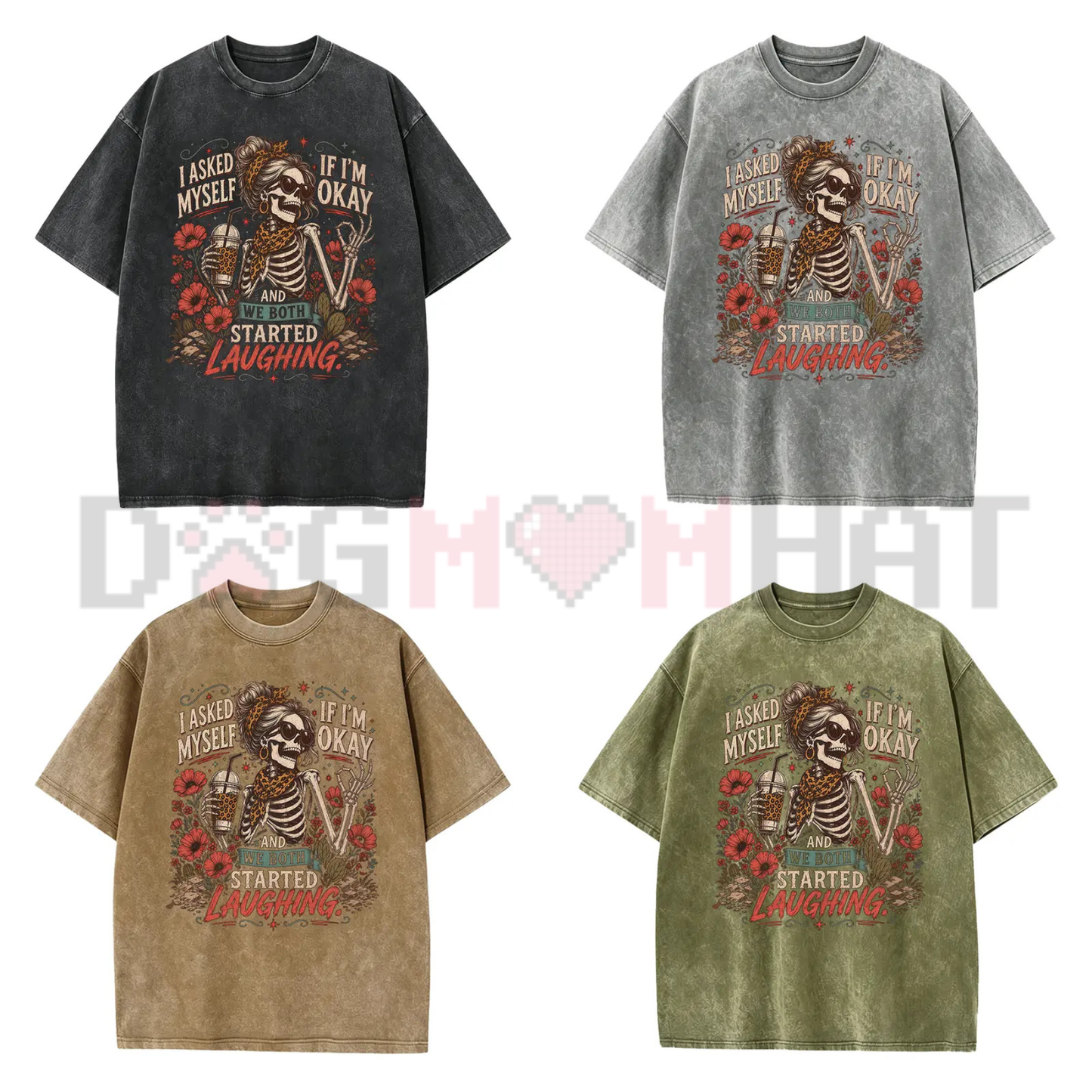 Inner Self Check Skeleton Graphic Tee - Vintage Distressed Sarcastic Mental Health Unisex Cotton Shirt