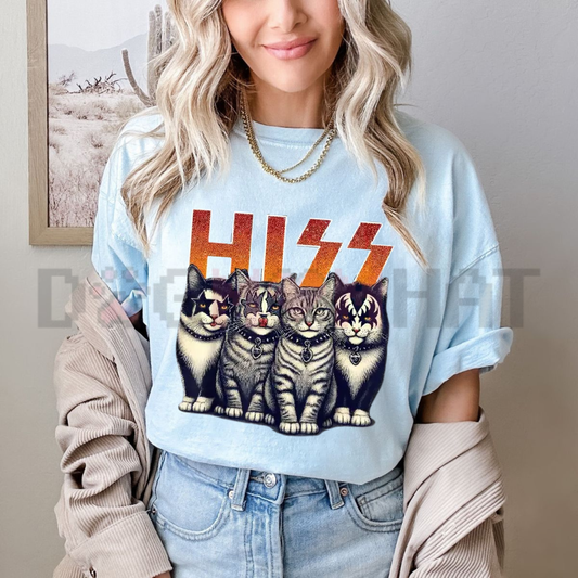 "Hiss" Funny Cats Rock T-Shirt – Kittens Rockin Graphic Tee