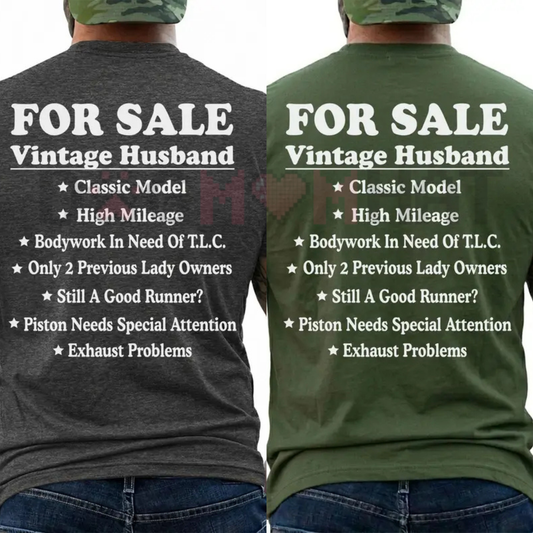 Husband For Sale" Funny T-Shirt – Sarcastic Husband Graphic Tee