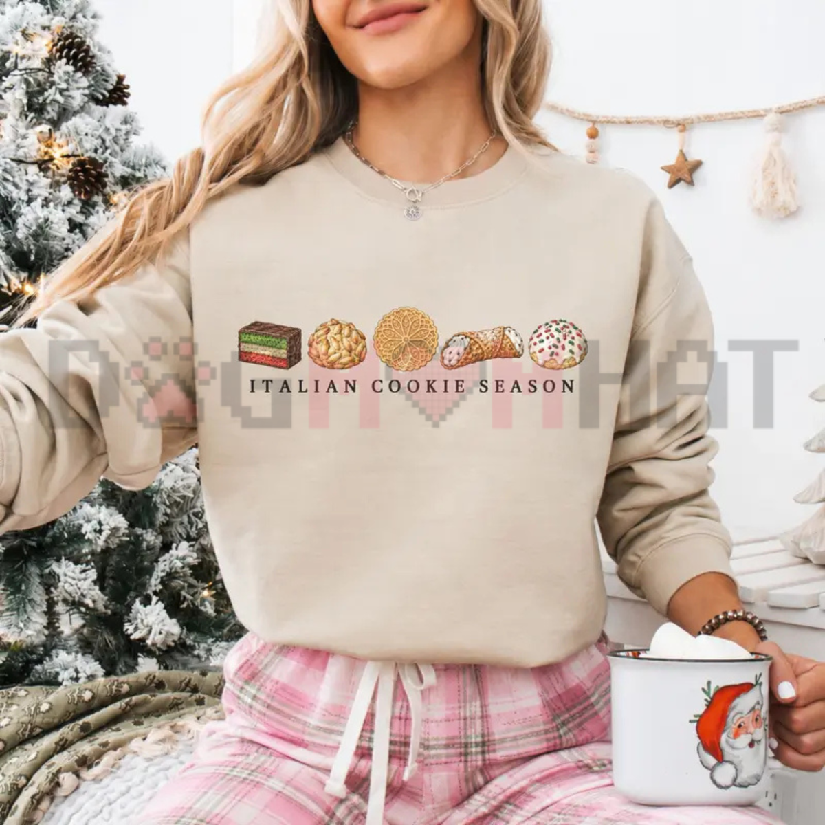 Italian Christmas Cookie Holiday Graphic Fleece Sweatshirt