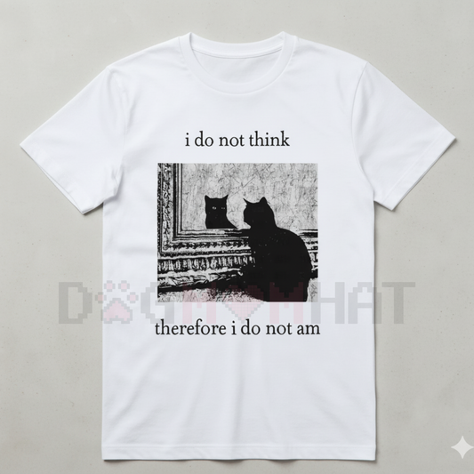 HAGBDH "I Do Not Think" Cat Tee – Goth Clothing Funny Graphic, 90s Vintage Style Trendy T-Shirts