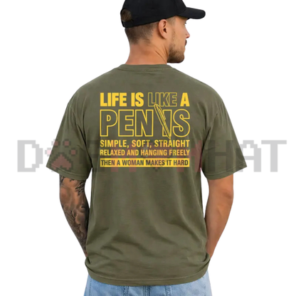 "Life Is Like A Pen" Funny Graphic T-Shirt – Daily Menswear