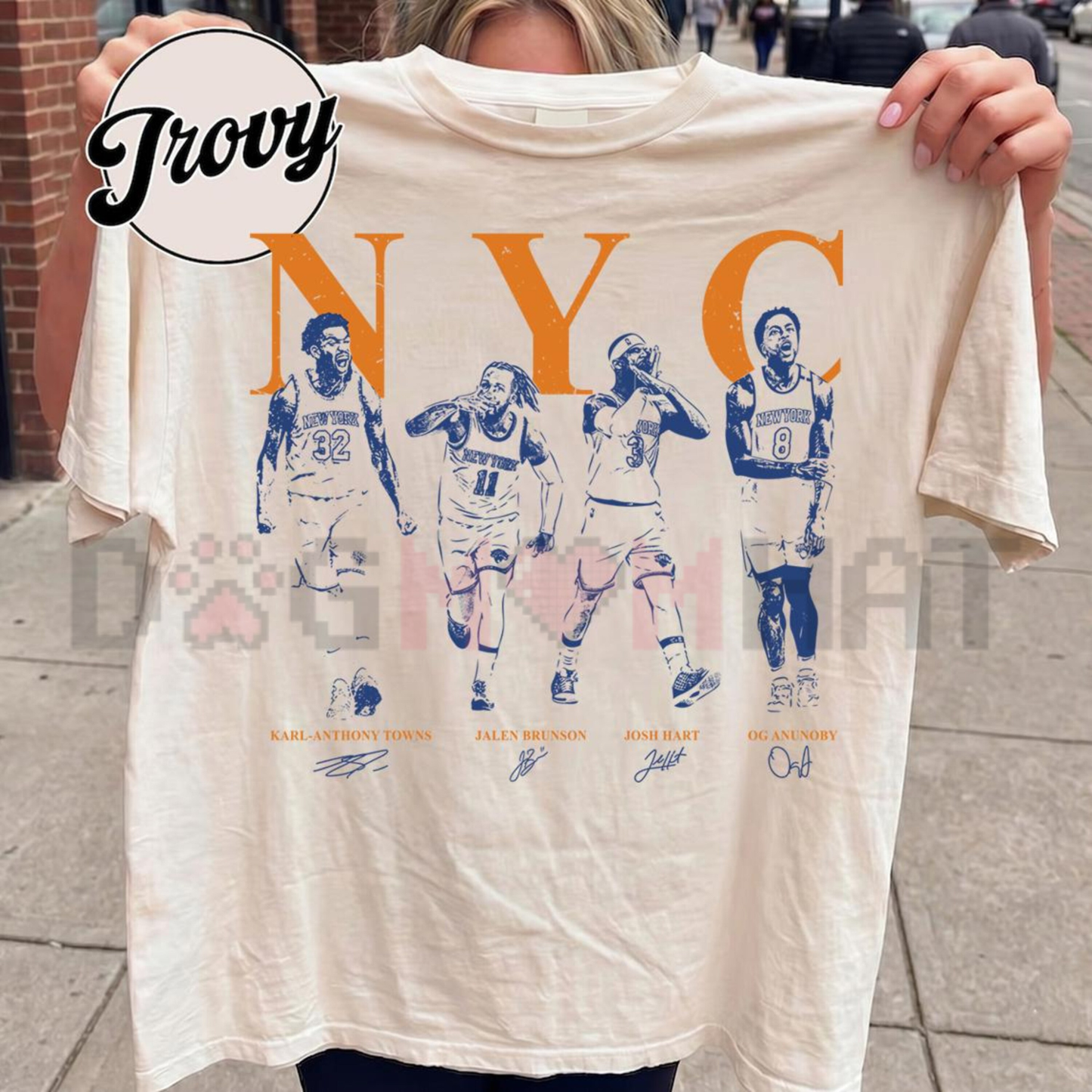 Jalen Brunson, OG Anunoby, Josh Hart NYC Basketball Vintage Tee