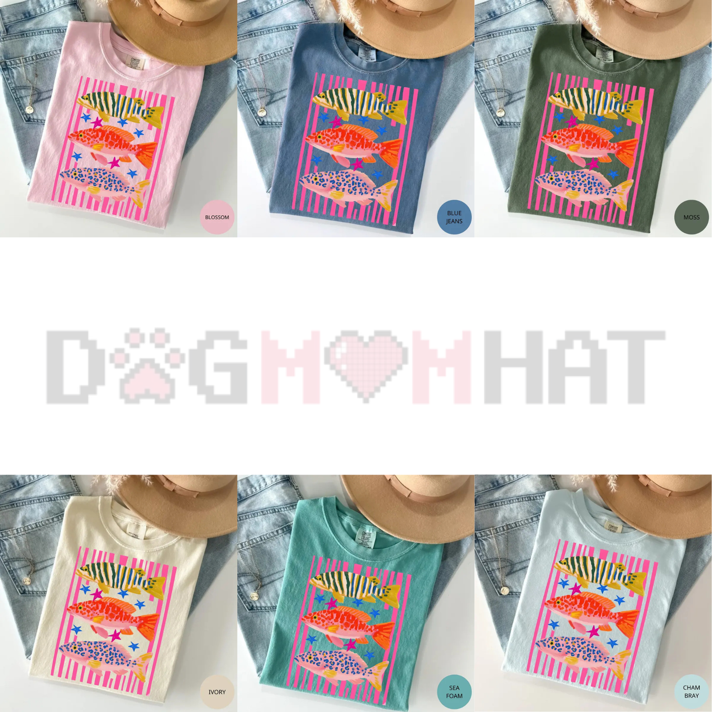 Preppy Fish T-Shirt – Colorful Maximalist Female Fishing Tee