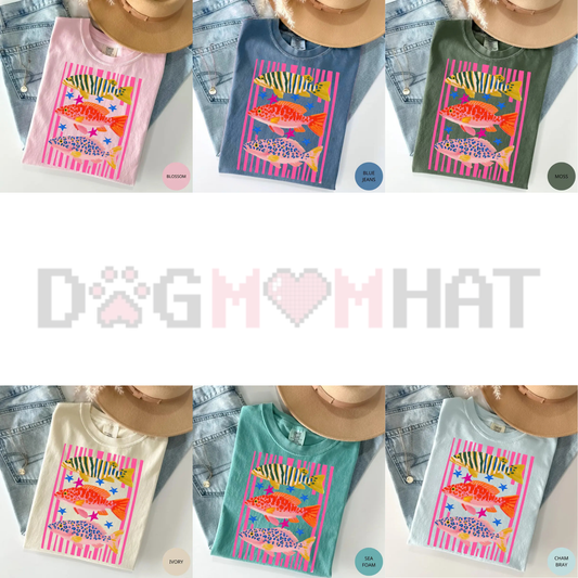 Preppy Fish T-Shirt – Colorful Maximalist Female Fishing Tee