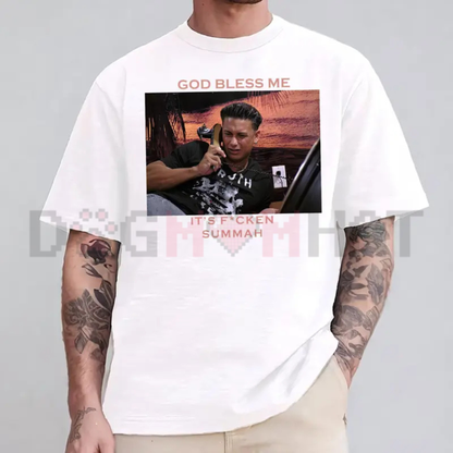 "God Bless Me It's F_cken Summah" Retro T-Shirt