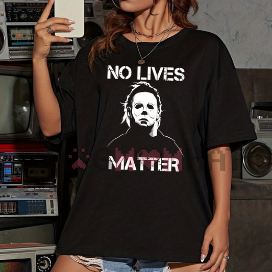 Halloween Michael Myers Men's T-Shirt – "Life Doesn't Matter", Horror Movie Graphic Tee