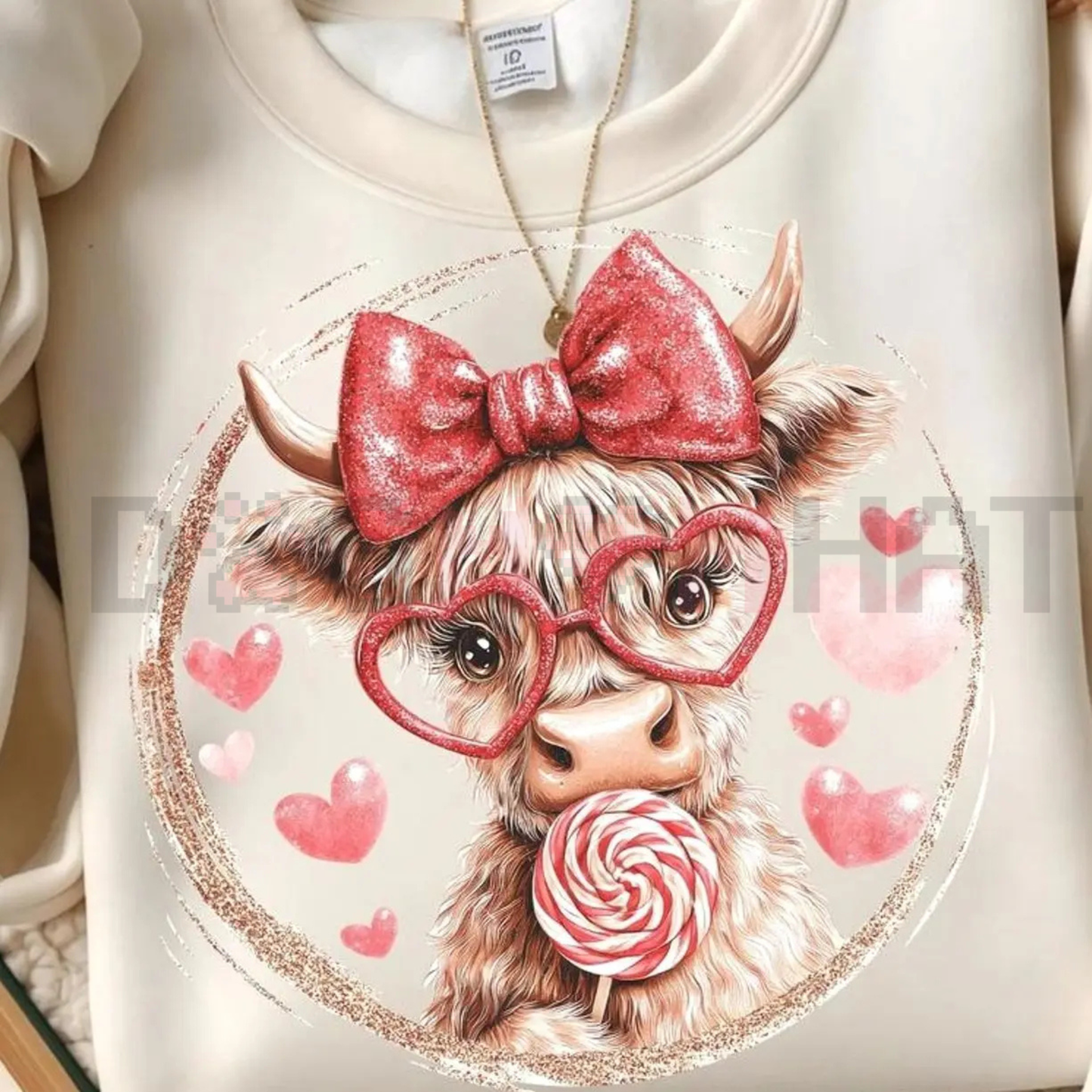 Retro Valentine Highland Cow Sweatshirt