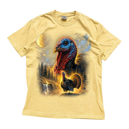 Vintage Turkey Howling To The Moon Graphic T-Shirt