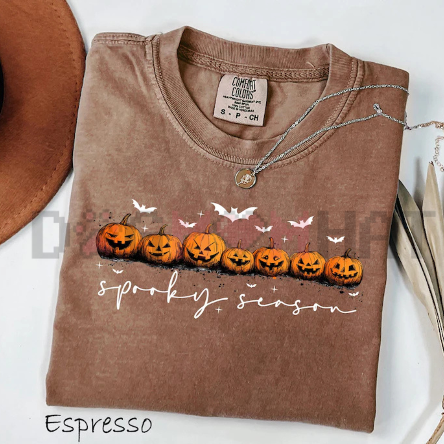 Comfort Colors® Spooky Season Pumpkins Halloween T-Shirt - Ghost Bat Graphic Tee