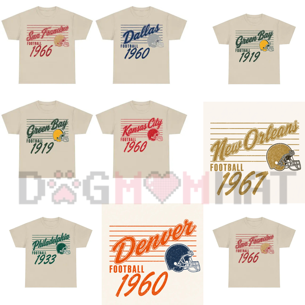 Vintage 90s All Teams Football Sand T-Shirt – Retro Hometown Game Day Graphic Tee