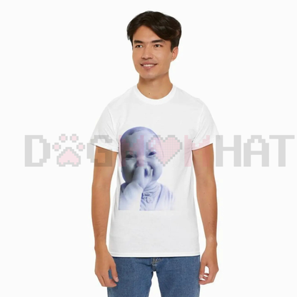 Viral AI Baby Laughing Meme Shirt – "Holding Back a Laugh" Tuff Tee
