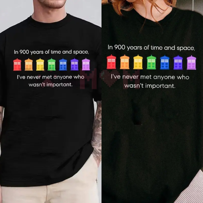 Pride Rainbow Police Box "11th Doctor Quote" T-Shirt