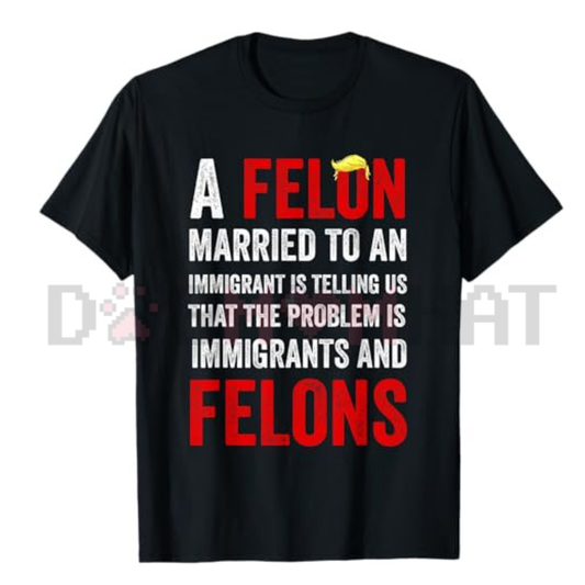 A Felon Married To An Immigrant T-Shirt - Anti-Hypocrisy Meme Tee