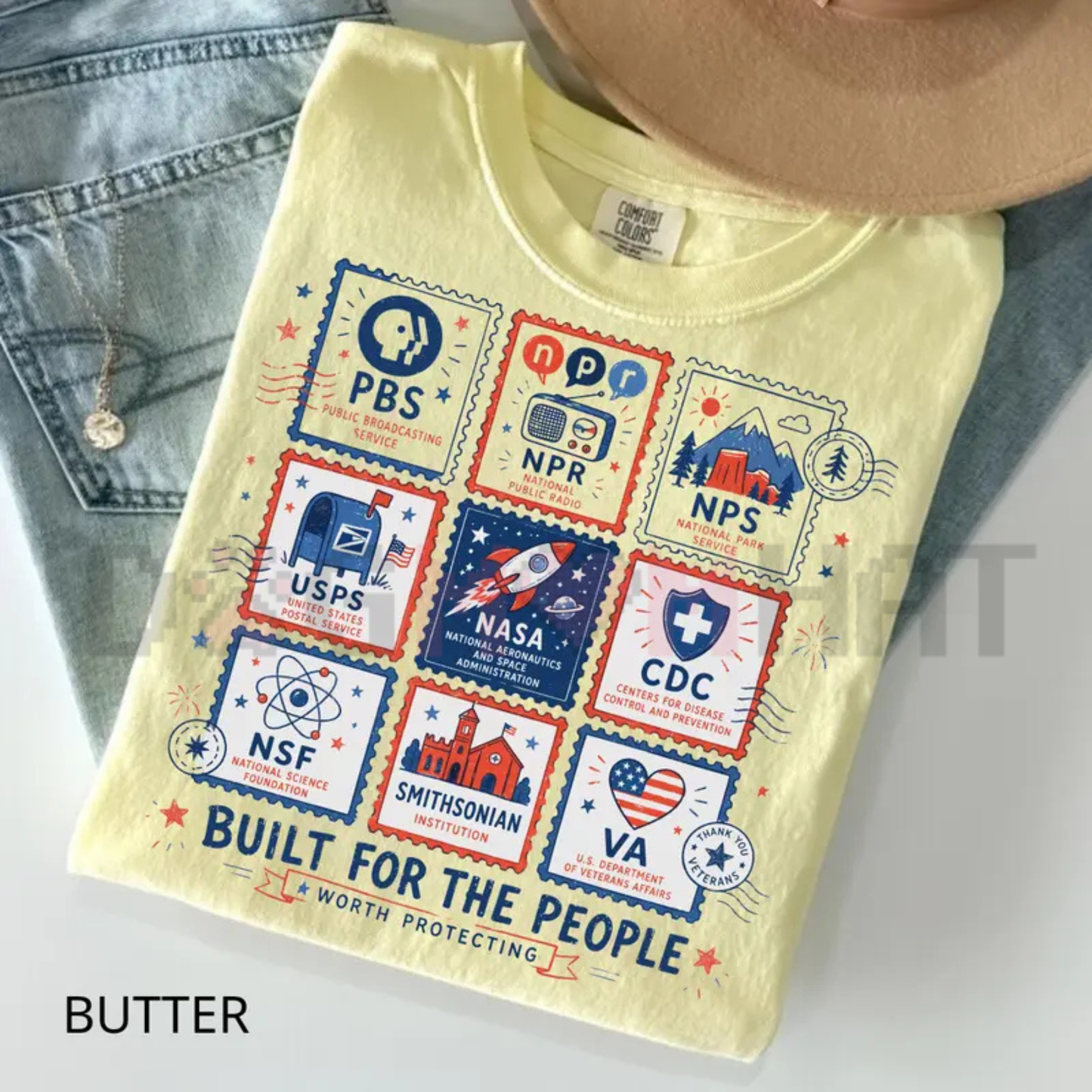 "Built For The People" Retro Stamp Tee