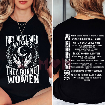 Women's Witch Themed 2026 Women's Rights Dates Graphic T-Shirt