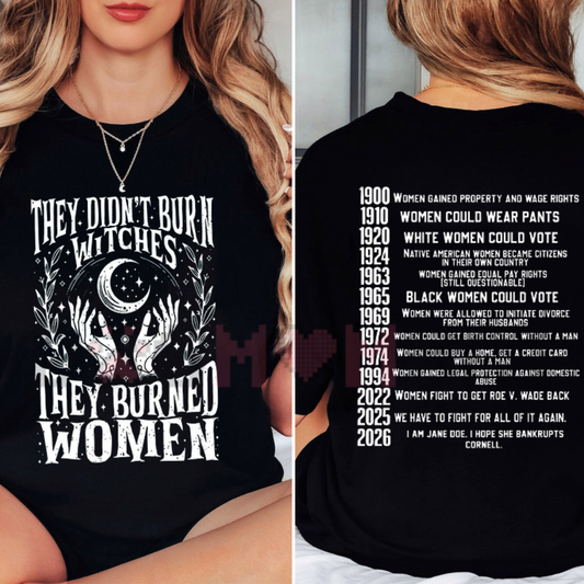 Women's Witch Themed 2026 Women's Rights Dates Graphic T-Shirt