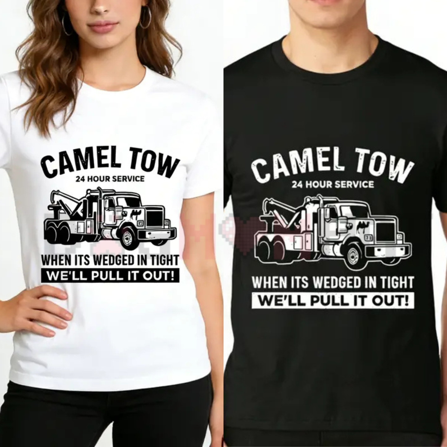 Camel Tow 24 Hour Service Funny T-Shirt - Adult Humor Streetwear Tee