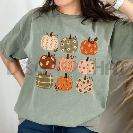 Autumn Pumpkins Ready To Press Heat Transfer Film - Direct To Film Graphic Paper For Fall Shirts