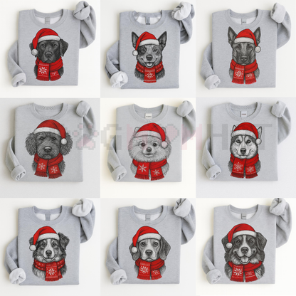 Ugly Christmas Style Santa Paws Dog Crewneck Sweater – Unisex Sport Grey Festive Pet Pullover