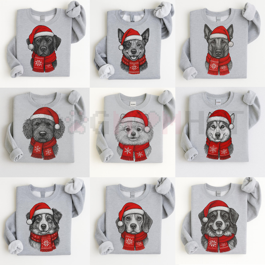 Ugly Christmas Style Santa Paws Dog Crewneck Sweater – Unisex Sport Grey Festive Pet Pullover