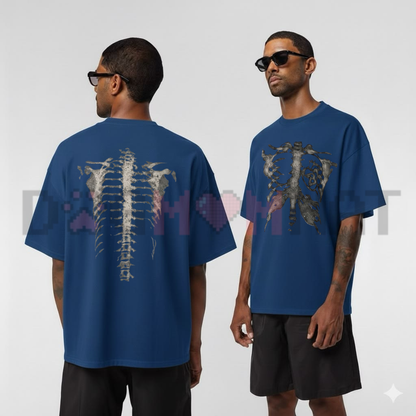 Skeleton Bones T-Shirt - Retro Skull Anatomical Cotton Graphic Tee