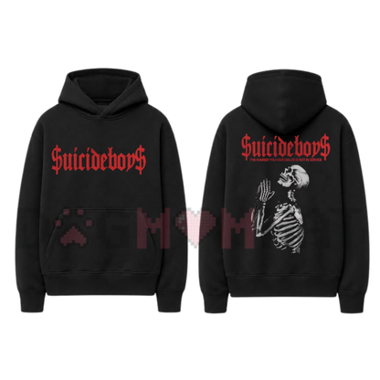 "Double-Sided Prayer Skulls" Oversize Streetwear Hoodie