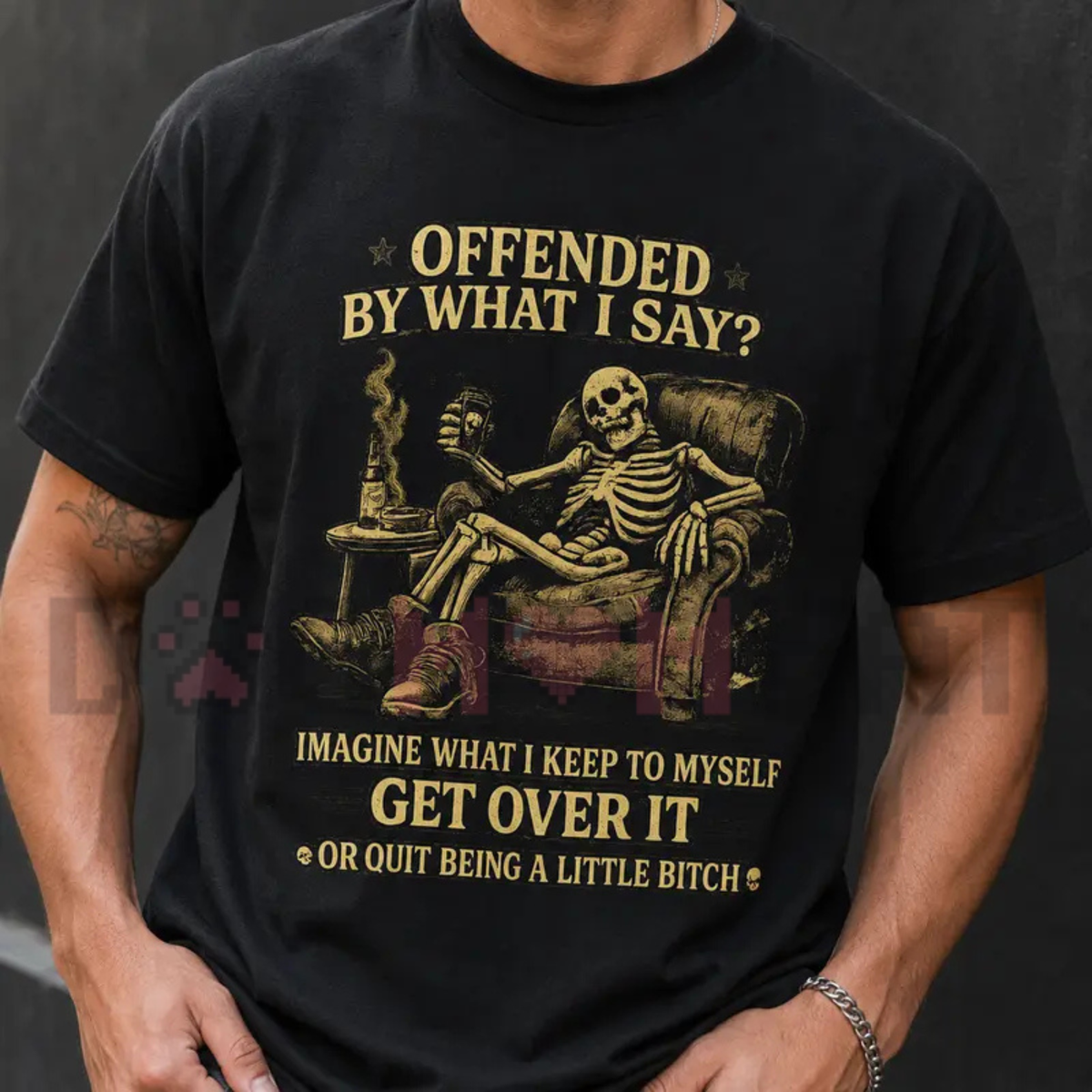 "Skeleton & Cold Beer" Sarcastic Graphic T-Shirt – Black Casual Streetwear