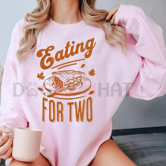 "Eating for Two" Thanksgiving Pregnancy Announcement Sweatshirt