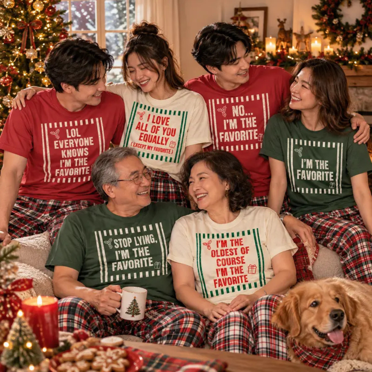I'm The Favorite One Custom Friends Matching Christmas T-Shirt