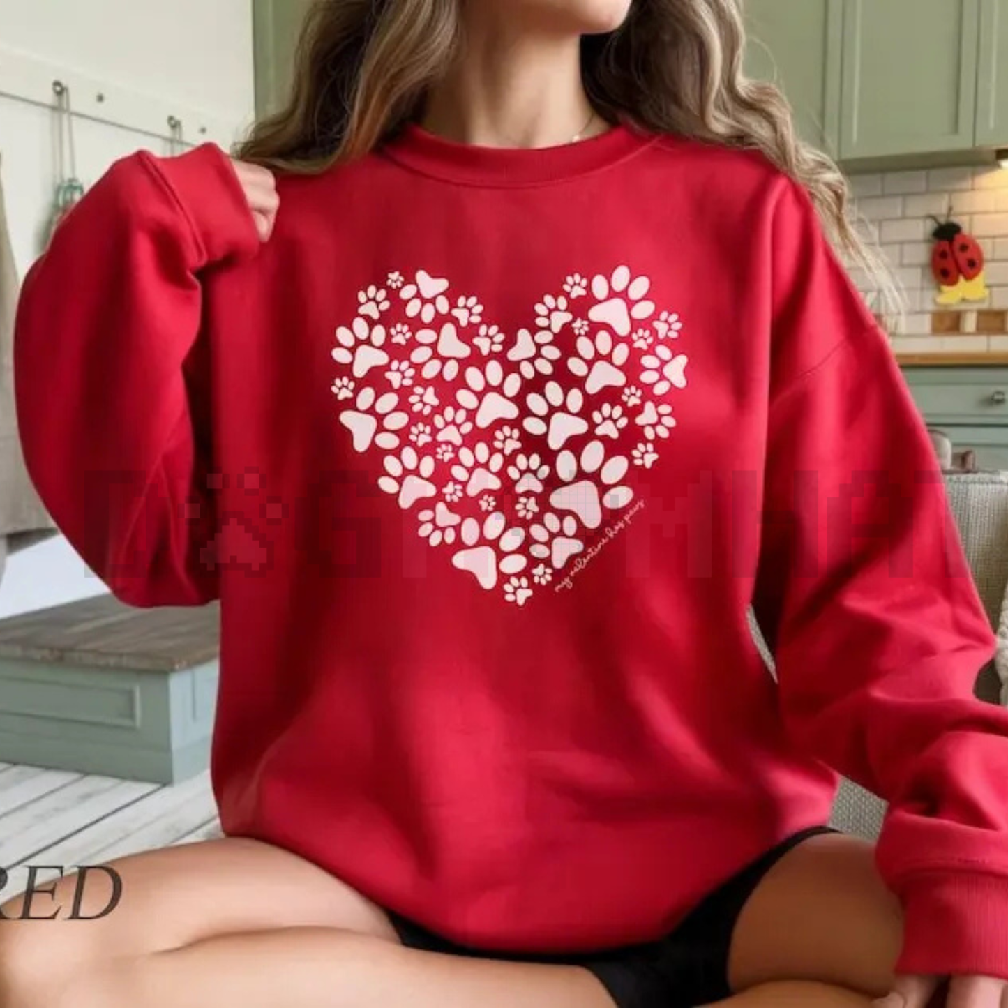 Paw Heart Valentines Sweatshirt